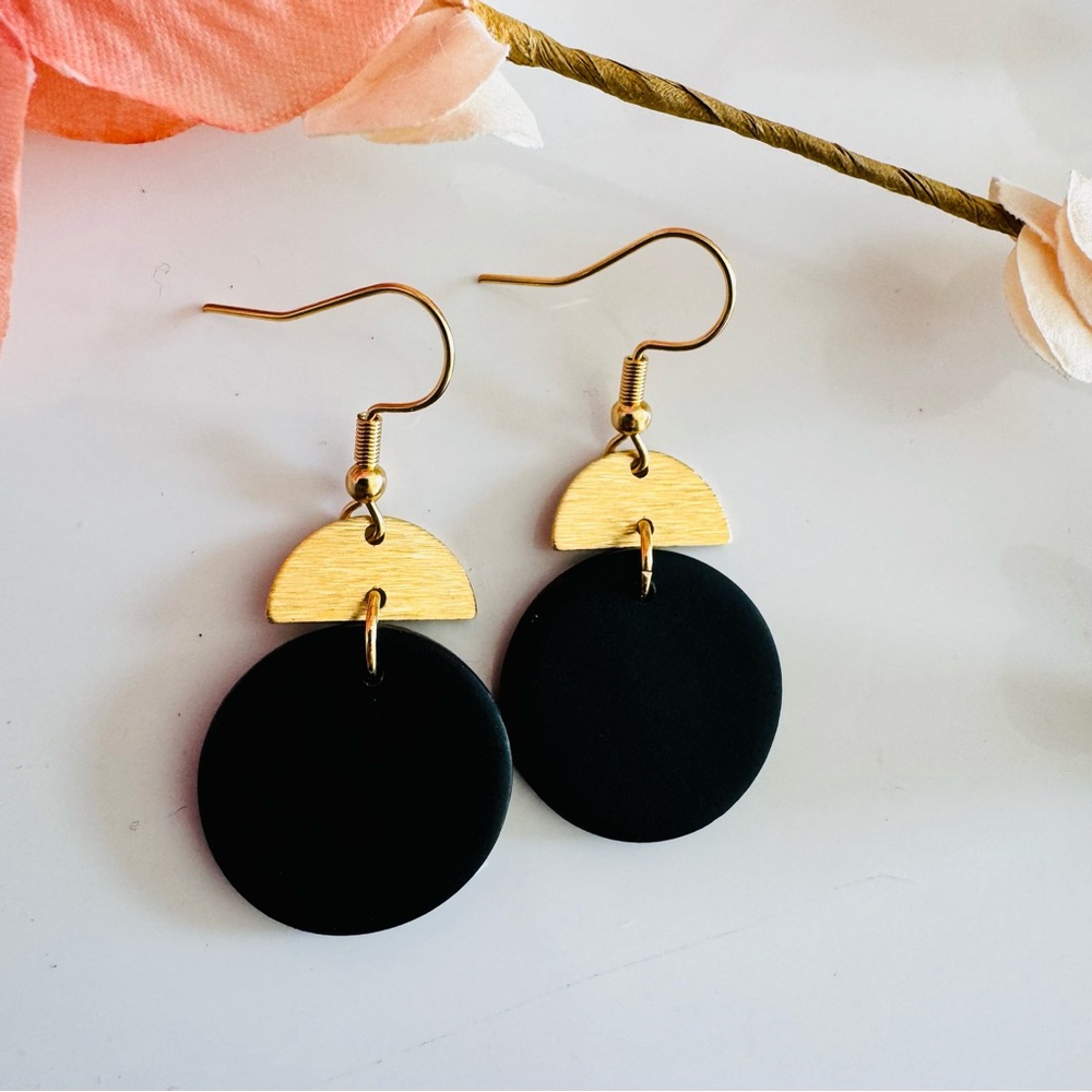 Brand new handmade polymer clay, with gold plated surgical steel hooks